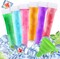 160 Disposable Popsicle Bags with Funnel – BPA-Free Ice Pop Molds with Double Zipper, Reusable Sticks for DIY Yogurt, Juice & Smoothies (1.96"x7.87") – Perfect for Family & Party Snacks